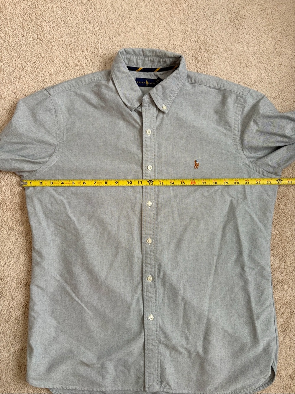 Ralph Lauren Men's Long Sleeve Gray Button Down Shirt Size Large - Picture 8 of 8